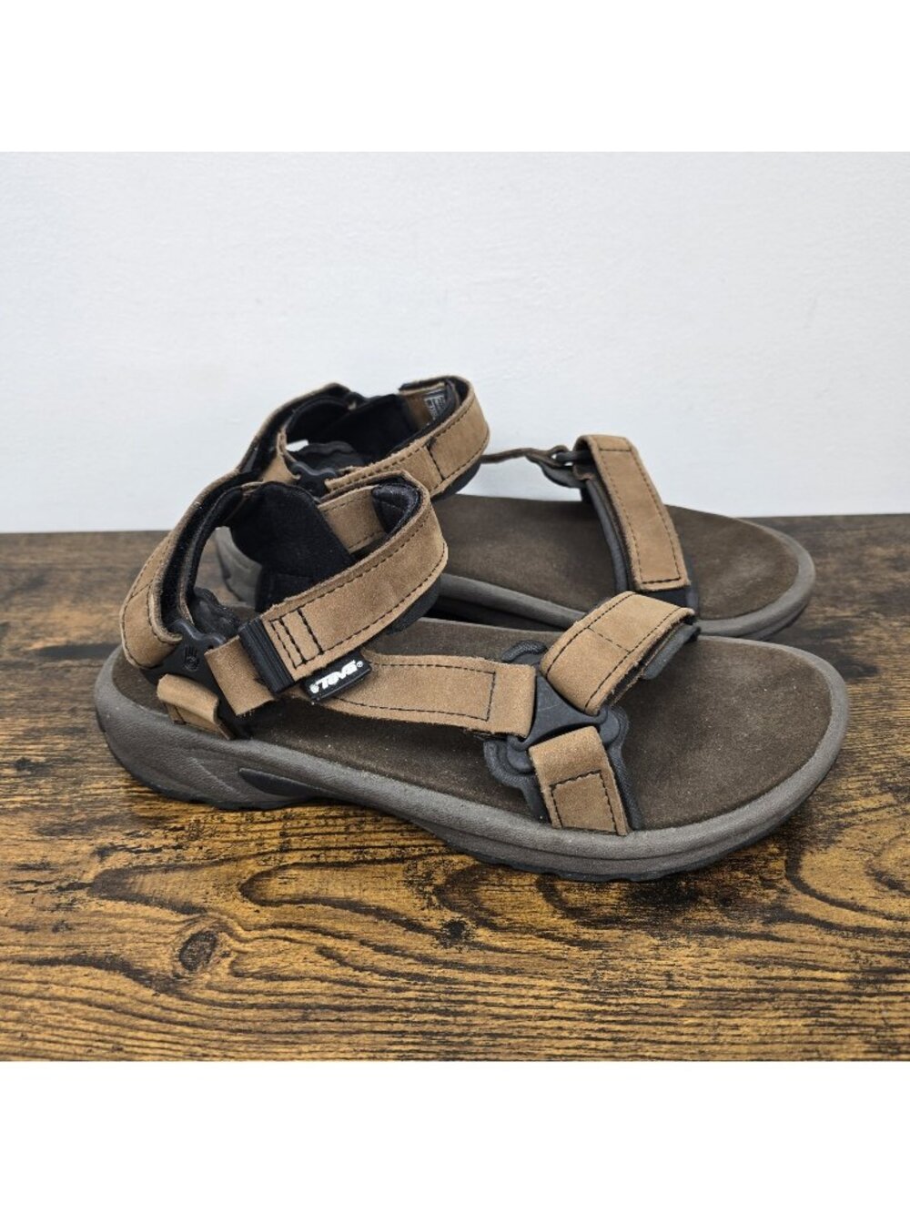 Teva Walk And Hike Leather Sandals Mens US Size 9 Terra Fl Lite Brown Outdoor